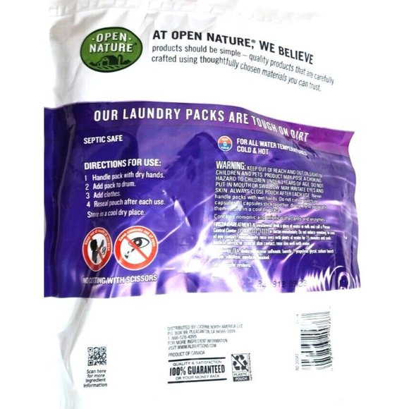 Open Nature Liquid Laundry Packs Fights Stains Lavender Scent 45 Pack Detergent - Picture 6 of 10
